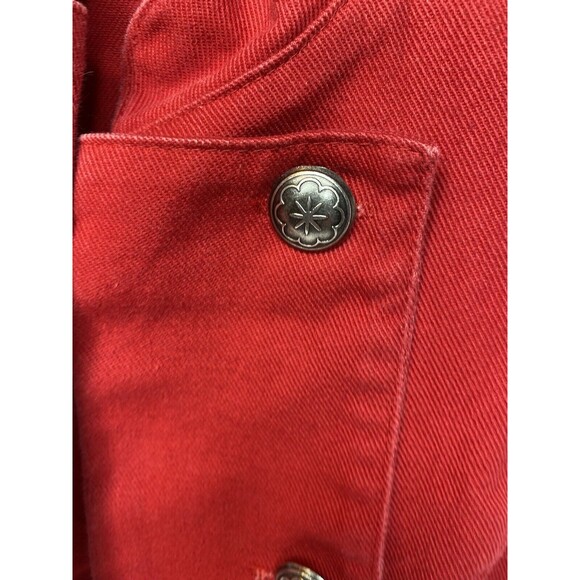 Vintage Cactus Flower Open Vest Womens Size L Red Western Southwest Sleeveless - Picture 13 of 16